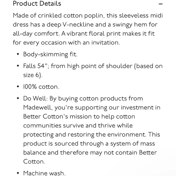 Madewell NWT Sleeveless V-Neck Midi Dress in Floral - Size 4 - Picture 6 of 12